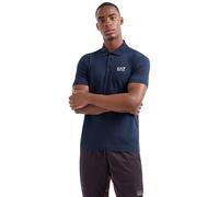 EA7 Emporio Armani Polo Core Identity in Cotone Stretch da Uomo, 8NPF14 (IT, Testo, L, Regular, Regular, Blue)