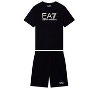 EA7 Emporio Armani Completo Bambino Set t-shirt e shorts in jersey di cotone Visibility Boy 7B000302AF10375 8033921005115-12A Nero 12A