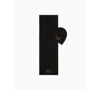 EA7 Emporio Armani Set beanie e sciarpa Evolution logo borchiette donna black