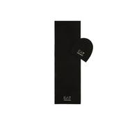 EA7 Emporio Armani Set Cappello, Sciarpa e Mini Borsa shopper, Nero con Logo Oro