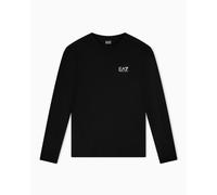 EA7 Emporio Armani T-shirt Core Identity a maniche lunghe in cotone uomo Black