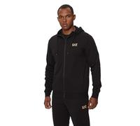 EA7 Emporio Armani Tuta Uomo con Cappuccio Core Identity in Jersey di Cotone 8NPV62PJVRZ 8058997877152 - Nero Nero Oro 208