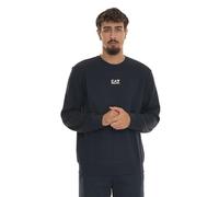 EA7 FELPA GIROCOLLO UOMO BLU EMPORIO ARMANI 7 LOGO EA S BLU