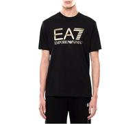EA7 Uomo T-Shirt con Logo Grande, Black/Gold, S