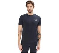EA7 T-Shirt da Uomo Core Identity Slim in Cotone Pima Blu Taglia L Cod 8NPT26...
