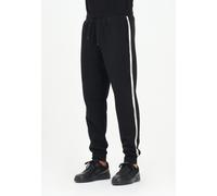 EA7 Pantaloni Uomo Nero Pantaloni sportivi Pantalone sportivo con bande laterali