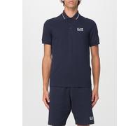 EA7 Polo in cotone con logo XXL Blue