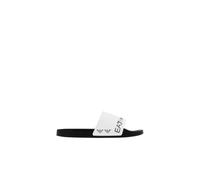 EA7 Sandali Scorrevoli, Unisex, Nero e Bianco, Design con Logo, Bianco nero, 36 EU