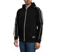 EA7 Uomo Felpa con Cappuccio E Zip con Logo del Treno, Black/White, L