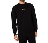 Emporio Armani EA7 Felpa Uomo con logo Nero/Oro L