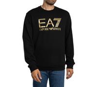 EA7 Uomo Felpa con logo grande del treno, Nero