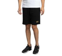 EA7 Uomo Pantaloncini da tuta con logo sulla gamba, Nero