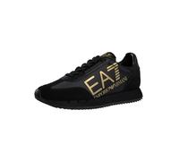 EA7 Uomo Scarpe da Ginnastica con Logo Grande, Black/Gold, 43 EU