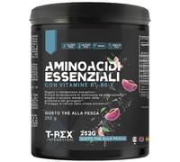 EAA Aminoacidi Essenziali con mix di vitamine B1, B6 ed E - Integratore di amminoacidi naturali vegan ottenuti da fermentazione T-Rex Integratori (Polvere, Thè alla Pesca)