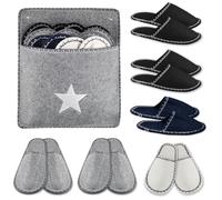 eaacaa 6 paia di pantofole per gli ospiti in feltro kit, pantofole da viaggio hotel antiscivolo, pantofole unisex a punta chiusa, con borsa per la casa, viaggi, hotel