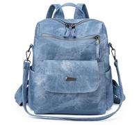 eaacaa Backpack per donne in pelle PU anti-Theft Women's Elegant Lightweight Two in One Casual, Multifunzionale Backpack per viaggi e lavoro, blu, voir photo, Rétro