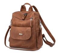 eaacaa Backpack per donne in pelle PU anti-Theft Women's Elegant Lightweight Two in One Casual, Multifunzionale Backpack per viaggi e lavoro, marrone, voir photo, Rétro