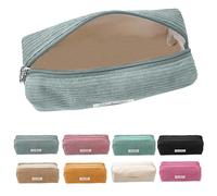 eaacaa Matite, 8 colori a scelta, astuccio in tessuto a coste, astuccio grigio latte, per ragazze, adolescenti, astuccio portapenne, astuccio per la scuola, l'ufficio (grigio)