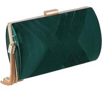 eaacaa Pochette Oro da Sera Clutch Donna Pochette Dorata Cerimonia con 2 Catena, Elegante Borsa da Sera con Nappa da sposa Borsa Tracolla Piccola Borsetta per Feste di Matrimonio (Verde)