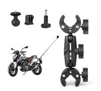 EAAGHK Supporto per Fotocamera a Doppia Testa a Sfera a 360°, Supporto Action Camera Bicicletta 1/4" Antivibrazione, Supporto per Fotocamera da Moto in Alluminio Compatibile con GoPro Insta360 DJI Ecc