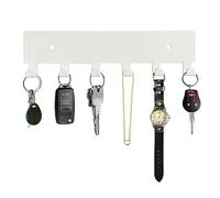 Eaasok GTK Key Holder for Wall, Key Hooks with 6 Hooks, Wall Mounted Key Holder for Hallway, Self Adhesive Key Rack(White)