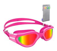 Eaasok OMID Kids Swim Goggles, P2 Comfortable Polarized Unisex-child Swimming Goggles, Anti-Fog No Leaking Swim Goggles with UV Protection Age 6-14 (Rose Frame Red Lens)