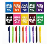 Eaasty 100 pz Christian Notebook Ballpoint Pen Gifts Bulk Include 50 Bibbia Verses Notepads 50 Jesus Loves You Pens for Office Birthday Wedding Baptism Sunday Church Supplies
