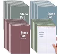 Eaasty 24 Pack Steno Pads Bulk, 6" x 9" Spiral Steno Notebooks Morandi 4 Colors, Gregg Ruled for Note, 60 Sheets/120 Pages Each, 70gsm Paper, Take Notes for School, College, Work, Office, Home