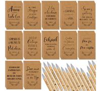 Eaasty Set di 12 mini quaderni per appunti cristiani spagnoli e cristiani, con penna per la preghiera religiosa, per donne, chiesa, scuola domenicale