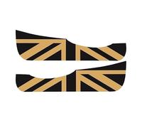 EABBADL Tappetino Antiurto for portiera Compatibile con Mini Cooper R56 R60 F54 F55 F56 F60 JCW Clubman Countryman Pelle PU Nero(Gold Jack,F56 2pcs)