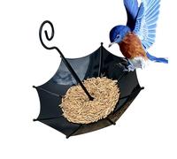 Eabber Per Uccelli Ombrello - 18x16.5x16,5 Cm Vale Di Cibo Per Pappagalli | Vassoio Decorativo Regolabile Con Design In Metallo Per Gancio Per Mazzo All'esterno, Finestra E Giardino | Alimentatore Ant