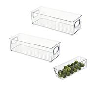 Eabdice 2 Pezzi Cassetti Per Frigorifero, Contenitori Frigo Impilabili, Organizer Frigorifero Trasparenti, per Frigoriferi, Congelatori e Armadietti