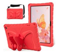 Eabhulie Custodia Bambini per Fire Max 11 (2023 13th Gen) Cover Protettiva Antiurto in EVA Leggera con Tracolla e Supporto Ali di Farfalla Rosso