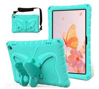 Eabhulie Custodia Bambini per Fire Max 11 (2023 13th Gen) Cover Protettiva Antiurto in EVA Leggera con Tracolla e Supporto Ali di Farfalla Verde menta