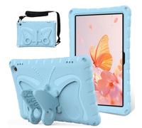 Eabhulie Custodia Bambini per Fire Max 11 (2023 13th Gen) Cover Protettiva Antiurto in EVA Leggera con Tracolla e Supporto Ali di Farfalla Azzurro