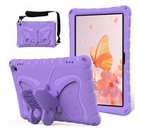 Eabhulie Custodia Bambini per Fire Max 11 (2023 13th Gen) Cover Protettiva Antiurto in EVA Leggera con Tracolla e Supporto Ali di Farfalla Viola