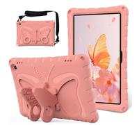 Eabhulie Custodia Bambini per Fire Max 11 (2023 13th Gen) Cover Protettiva Antiurto in EVA Leggera con Tracolla e Supporto Ali di Farfalla Rosa