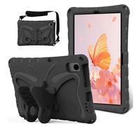 Eabhulie Custodia Bambini per Lenovo Tab M10 Plus 2nd Gen 2020/Tab K10 2021 10,3" Cover Protettiva Antiurto in EVA Leggera con Tracolla e Supporto Ali di Farfalla Nero