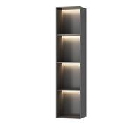 EABKLPQRS nicchia doccia a muro, Mensola for doccia a LED con supporto a parete in acciaio inossidabile multicolore, dimensioni multiple(4 Ripiani Grigio,28x12.5x120cm)