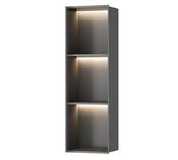 EABKLPQRS nicchia doccia a muro, Mensola for doccia a LED con supporto a parete in acciaio inossidabile multicolore, dimensioni multiple(Grigio a 3 Livelli,28x12.5x90cm)