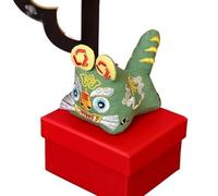 EABKLPQRS Ornamento Tigre in Tessuto Fatto a Mano, Handmade Cloth Tiger Sachet Embroidery Pouch Empty Finished Multicolor Home Decor(Green)