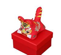 EABKLPQRS Ornamento Tigre in Tessuto Fatto a Mano, Handmade Cloth Tiger Sachet Embroidery Pouch Empty Finished Multicolor Home Decor(Red)