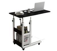 EABKLPQRS Tavolino regolabile in altezza, Tavolo servitore con struttura in acciaio, scrivania mobile regolabile for laptop ruote, dimensioni multiple(B,60x40cm)