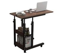 EABKLPQRS Tavolino regolabile in altezza, Tavolo servitore con struttura in acciaio, scrivania mobile regolabile for laptop ruote, dimensioni multiple(E,60x40cm)