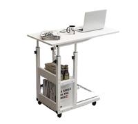 EABKLPQRS Tavolino regolabile in altezza, Tavolo servitore con struttura in acciaio, scrivania mobile regolabile for laptop ruote, dimensioni multiple(C,60x40cm)