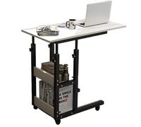 EABKLPQRS Tavolino regolabile in altezza, Tavolo servitore con struttura in acciaio, scrivania mobile regolabile for laptop ruote, dimensioni multiple(D,60x40cm)