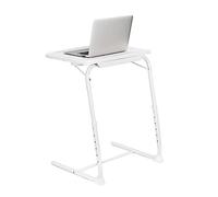 EABKLPQRS Tavolino regolabile in altezza, Tavolo servitore Scrivania for laptop mobile pieghevole Nero Bianco 20,4x15,74 pollici(White)