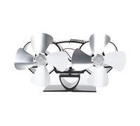 EABKLPQRS Ventilatore per stufa a legna, Ventola for stufa alimentata a calore 4 pale in lega di alluminio a doppia testa ricambio multicolore(Silver)