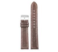 EABWLLPY Cinturino Per Orologio In Pelle Lucertola 18 19 Cinturino Per Orologio Da Uomo Vintage In Pelle Da 20Mm, Fibbia in argento marrone, 18mm, Brown Silver Buckle