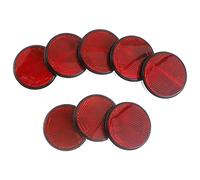 Eacalyc 8 x Catarifrangenti Rotondi Rimorchio Autoadesiva Rosso Riflettori Posteriori Rotondi Incollare per I Montanti del Cancello Caravan Rimorchio Bicicletta Camion o Macchine Agricole